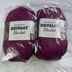 Bernat Blanket Yarn 2 Skeins Burgundy Plum 10852 Balls Blanket NEW